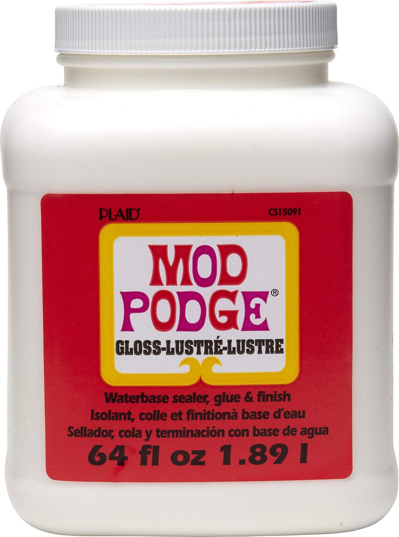Mod Podge Gloss Sealer, Glue & Finish: All-in-One Craft Solution- Quick Dry, Easy Clean, for Wood, Paper, Fabric & More. Non-Toxic - Craft with Confidence, Made in USA, 64 oz., Pack of 1 - Image 1